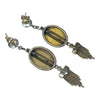 Victorian 14K Gold Seed Pearl and Black Enamel Tassel Earrings