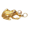 Vintage 14K Ruby & Pearl Frog Pendant