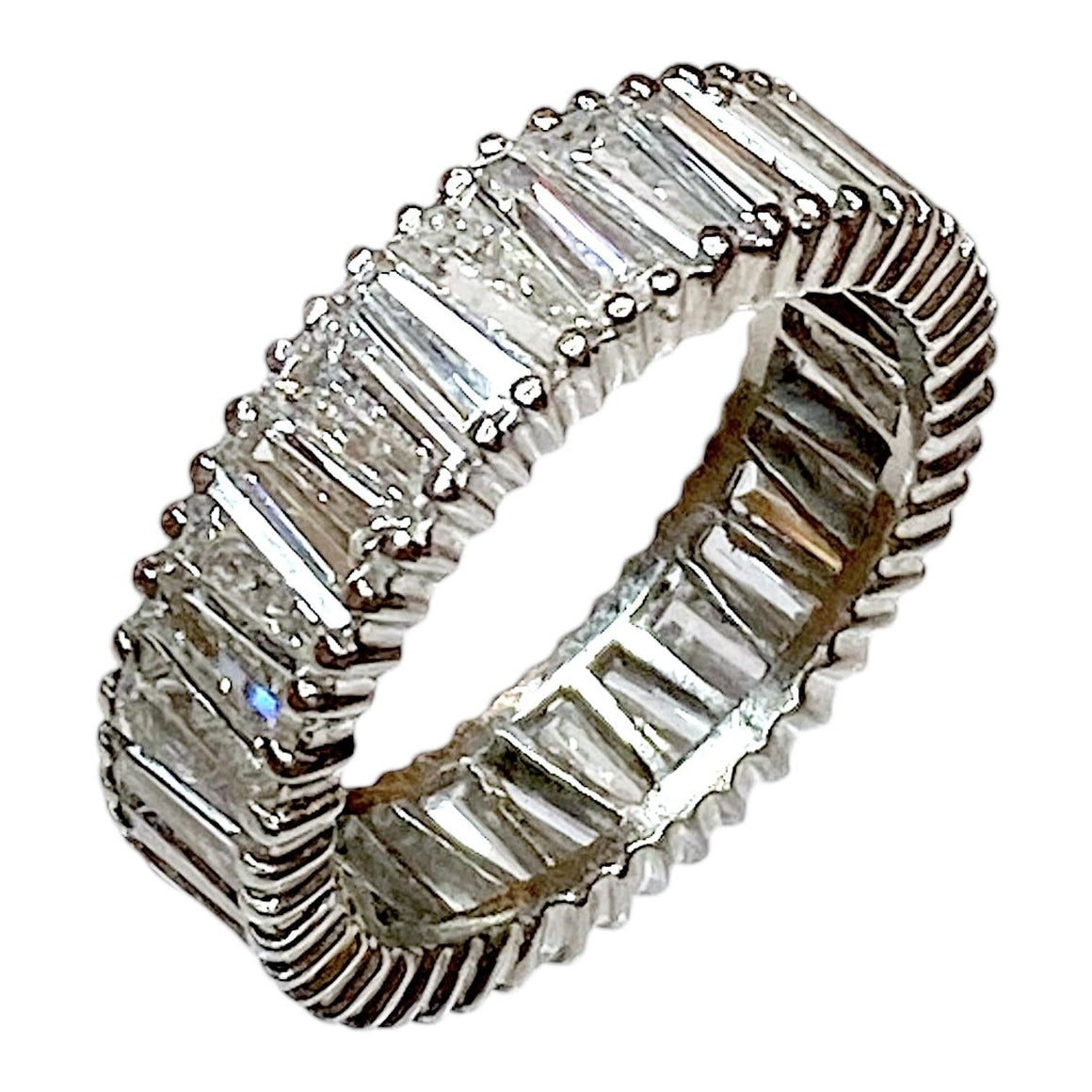 Vintage 14K White Gold Tapered Baguette Diamond Eternity Band