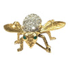 Vintage 14K Gold Diamond and Emerald Bee Pin