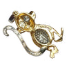 Large 14K Gold and Diamond Monkey Pendant