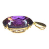 Vintage 18K Gold Large Amethyst Pendant