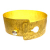 HERCO 18K Hammered Satin Gold & Diamond Wide Flex Bangle