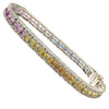 EFFY 14K White Gold Multi Color Sapphire & Diamond Bracelet