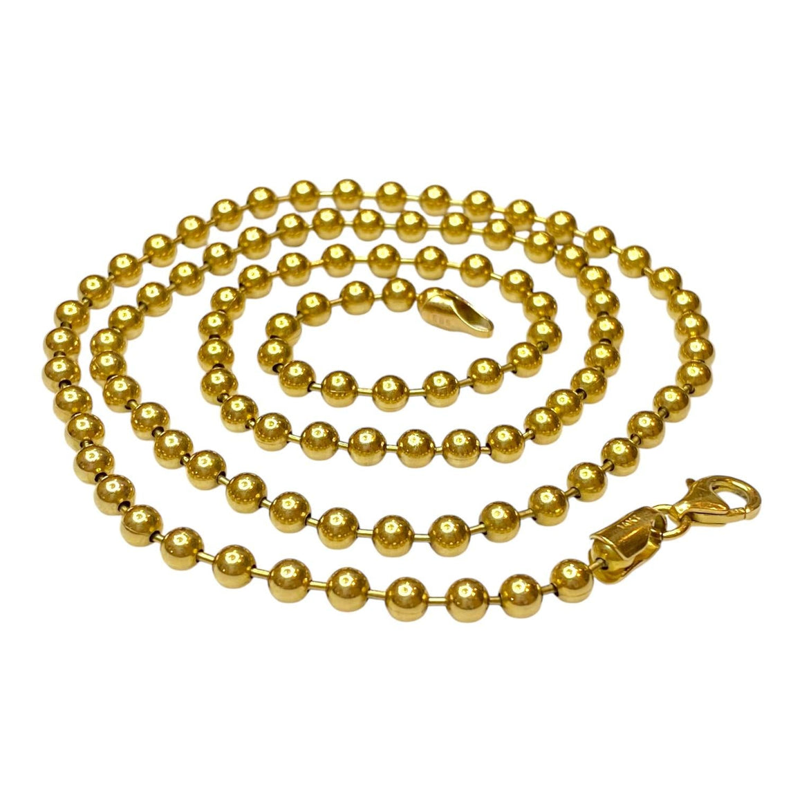 Vintage 14K Yellow Gold Large Ball Chain Necklace 23"