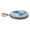 14K Gold Mother and Child Blue Agate Cameo Pendant