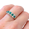 Vintage Platinum Emerald and Diamond Band Ring