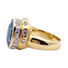 Vintage 18K Gold Aquamarine and Diamond Ring