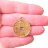 Vintage 14K Yellow Gold Large Chinese Cash Coin Style Pendant Charm