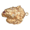 Vintage 14K Ruby & Diamond Lion Head Charm Pendant