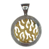 Vintage BVLGARI Tondo Fire Diamond 18K Stainless Pendant