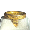 Vintage 18K Greek Key Oval Cameo Style Ring