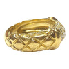 Vintage Quilted 18K Gold Diamond Band Ring