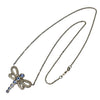 Vintage 14K Sapphire & Diamond Dragonfly Necklace