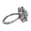 Vintage 14K White Gold GIA Certified Diamond & Sapphire Ring