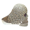 18K White Gold Diamond & Ruby Scull Ring