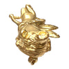 Vintage 14K Gold Cherub Brooch with Diamond Eyes