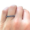 14K White Gold Sapphire Eternity Band Ring Size 7