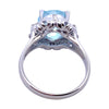 Platinum Aquamarine and Diamond Ring