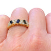 Vintage 18K Gold Sapphire and Diamond Band Ring