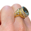 Vintage 18K Gold Aquamarine and Diamond Ring