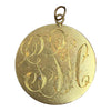 Large 14K Engine Turn Calendar Disc Pendant with Diamond