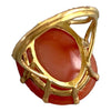 Vintage 18K Carnelian Crest Intaglio Seal Ring