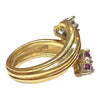 Vintage 14K Gold Ruby & Diamond Double Arrow Ring