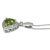 Peridot & Diamond White Gold Pendant with Chain