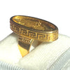 Vintage 18K Greek Key Oval Cameo Style Ring