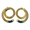 Vintage 14K Gold Pearl & Enamel Swirl Earrings