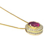 Vintage 14K Rubellite Tourmaline and Diamond Necklace