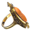 Antique 14K Gold Coral Cameo & Diamond Ring