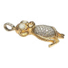 Large 14K Gold and Diamond Monkey Pendant