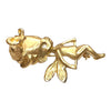 Vintage 14K Gold Cherub Brooch with Diamond Eyes