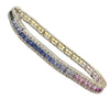 EFFY 14K White Gold Multi Color Sapphire & Diamond Bracelet