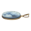 14K Gold Mother and Child Blue Agate Cameo Pendant