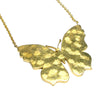 Vintage 18K Yellow Gold Pave Diamond Butterfly Necklace