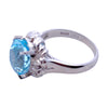 Platinum Aquamarine and Diamond Ring