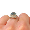 Platinum Aquamarine and Diamond Ring