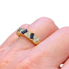 Vintage 18K Gold Sapphire and Diamond Band Ring