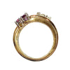 Vintage 14K Gold Ruby & Diamond Double Arrow Ring