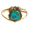 Vintage IVAN V Navajo 14K Turquoise Cuff Bracelet