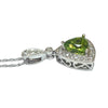 Peridot & Diamond White Gold Pendant with Chain