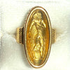 Vintage 18K Greek Key Oval Cameo Style Ring