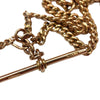 Antique 9ct Gold Curb Link Double Dog Clip Albert Watch Chain Necklace & Medal