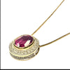 Vintage 14K Rubellite Tourmaline and Diamond Necklace