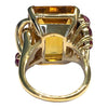 Large Retro 14K Citrine & Ruby Ring