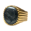 Vintage 18K Gold Hematite Intaglio Ring