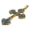 Vintage 14K Gold Inlay Opal Cross Pendant